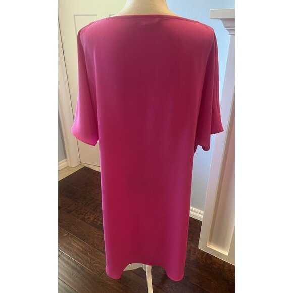 Trina Turk Soft Draped Neck Loose Fit Pink Dress Flowy and Feminine Size Large - Picture 6 of 11